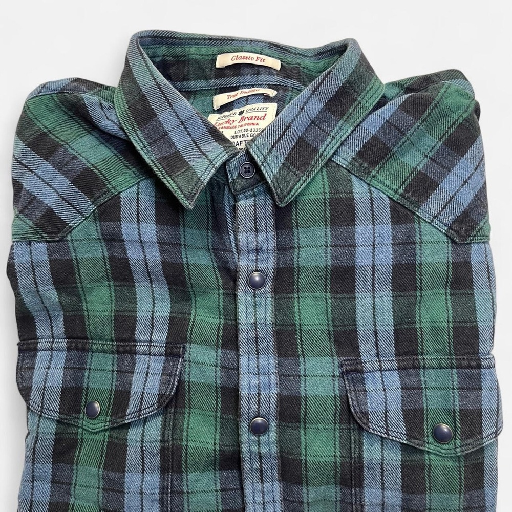 Lucky Brand Blue and Green Checkered Shirt
